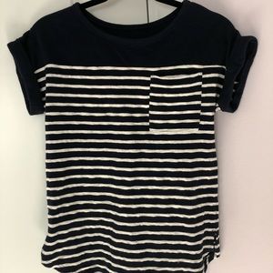 Navy and White Striped Tee
